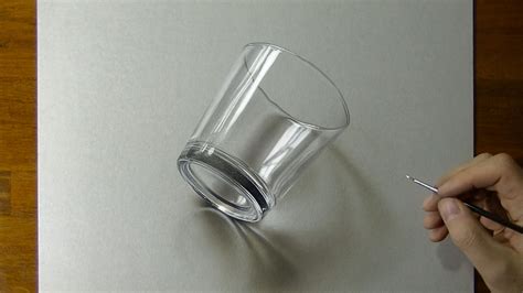 Drawing Of A Simple Glass How To Draw 3d Art Youtube