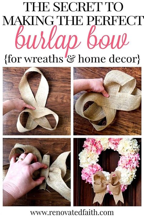 The Easiest Burlap Bow Tutorial The Secret To Making A Burlap Bow Diy Wreath Bow Burlap