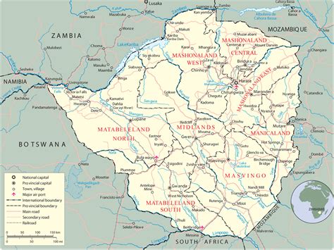 Zimbabwe is a landlocked country in southern africa lying wholly within the tropics. Map of Zimbabwe - Harare - Travel Africa