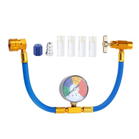 Buy R134a Ac Refrigerant Recharge Hose Kit With Gauge Self Sealing R