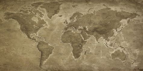 Mapa Mundial Vintage Cuadro de estilo antiguo Decoración Mural
