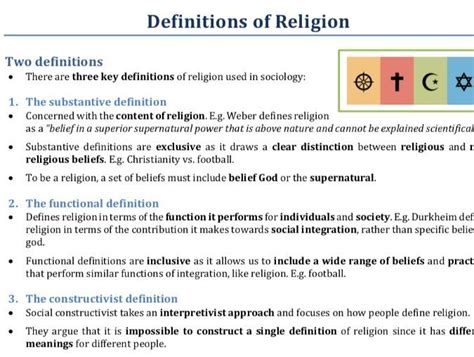 Definitions Of Religion For Beliefs In Society Teaching Resources