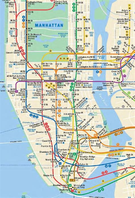 Subway Map New York City Manhattan Map Of West Coast Of Florida