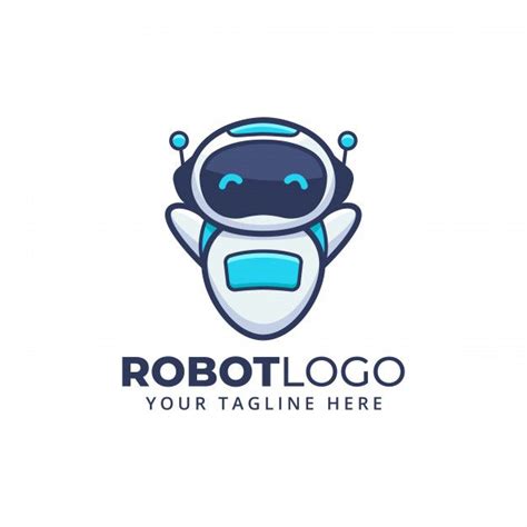 Premium Vector Cute Cartoon Robot Character Mascot Logo Logo