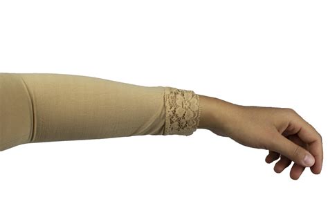 Lace Stretchy Sleeve Extender Tan Basic Long Sleeve Stretchy