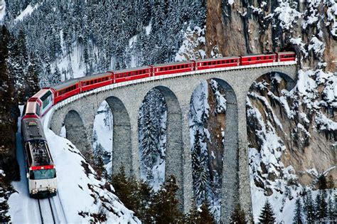 The Most Beautiful Railway Route In The Swiss Alps Switzerland