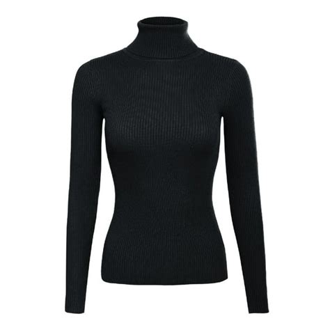 Made By Olivia Womens Solid Long Sleeve Turtleneck Slim Fit Ultra