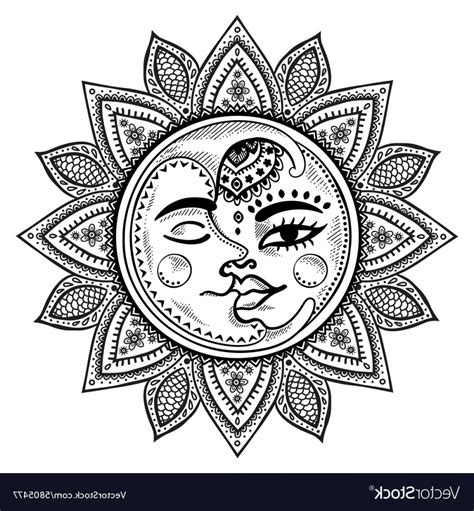 Layered Sun And Moon Mandala Svg Free For Silhouette For Silhouette