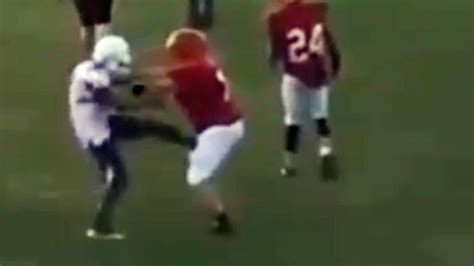 Watch Football Player Kicks His Opponent In The Groin In The Middle Of