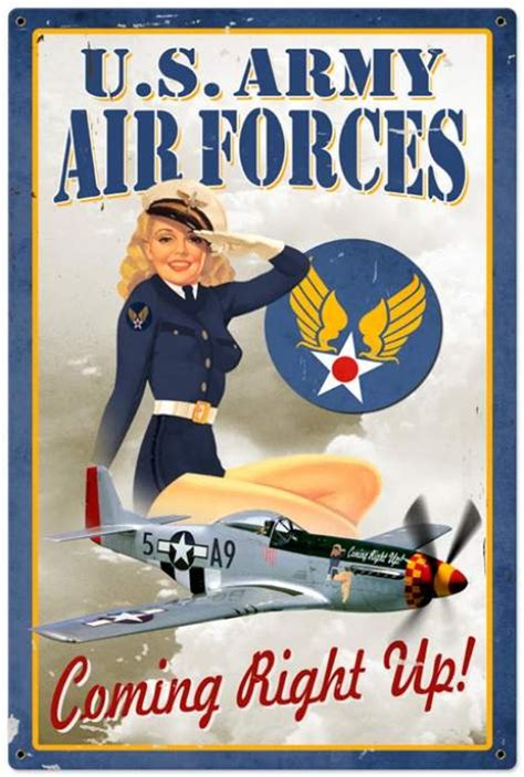 Retro Air Force Pinup Pin Up Girl Metal Sign 24 X 36 Inches