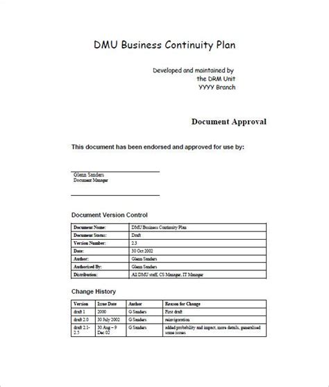 12 Business Continuity Plan Templates Word Excel And Pdf Templates