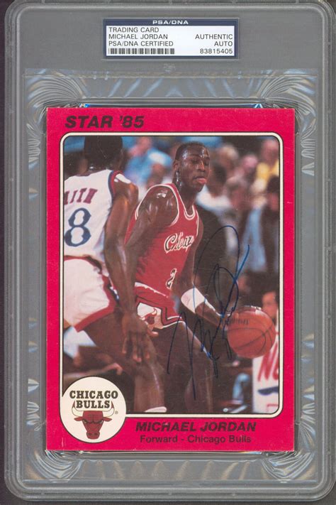 Michael Jordan Signed 1985 Star Co 5 X 7 Rookie Card Psadna