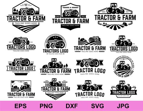 Tractor Farm Logo Sets Of Collection Bundle Design Svg Etsy