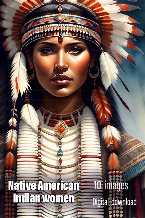 Beautiful Native American Indian Women 10 Images Digital