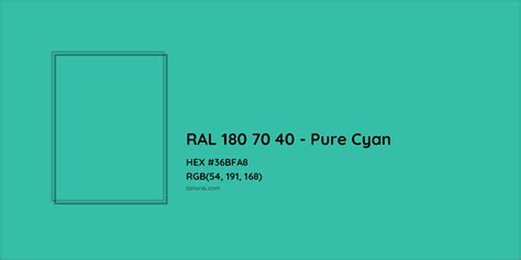 About Ral 180 70 40 Pure Cyan Color Color Codes Similar Colors And