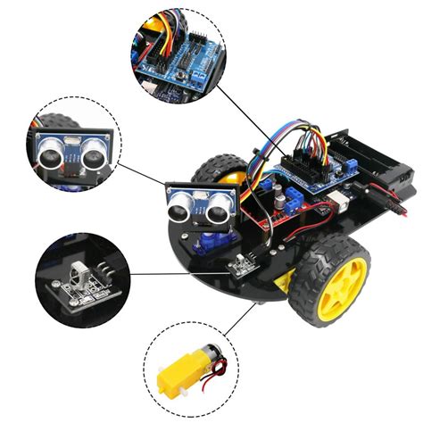Lafvin Smart Robot Car 2wd Chassis Kit With Ultrasonic Module Remote