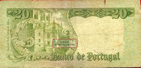 Portugal 20 Escudos 1964 P 167 Vg Serie Erh Circulated Banknote