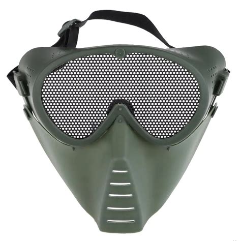 Airsoft Full Face Eyes Nose Wear Protector Safety Guard Mesh Mask Green