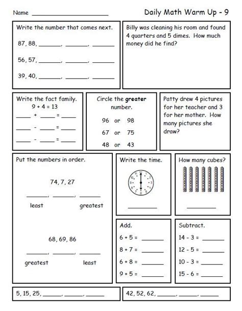 2nd Grade Summer Packet Printable Math Review Packet Second Grade