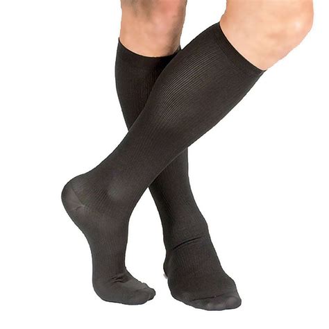 Mens Lightweight Moderate Compression Dress Socks Black Large Get