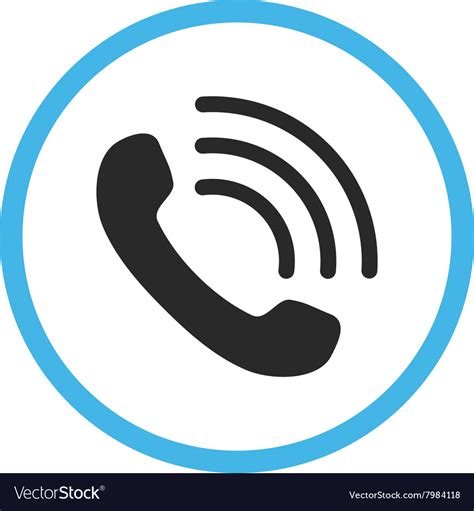 Phone Call Flat Rounded Icon Royalty Free Vector Image