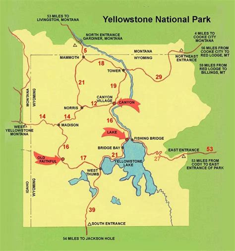 Boundary Map Of Yellowstone National Park London Top Attractions Map
