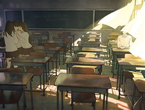 1366x768px Free Download Hd Wallpaper Anime School Classroom