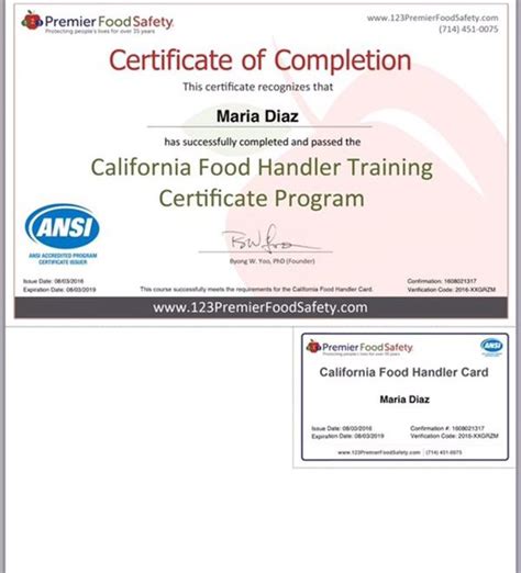 Maybe you would like to learn more about one of these? FOOD HANDLERS CERTIFICATE/CARD for Sale in Chino Hills, CA - OfferUp