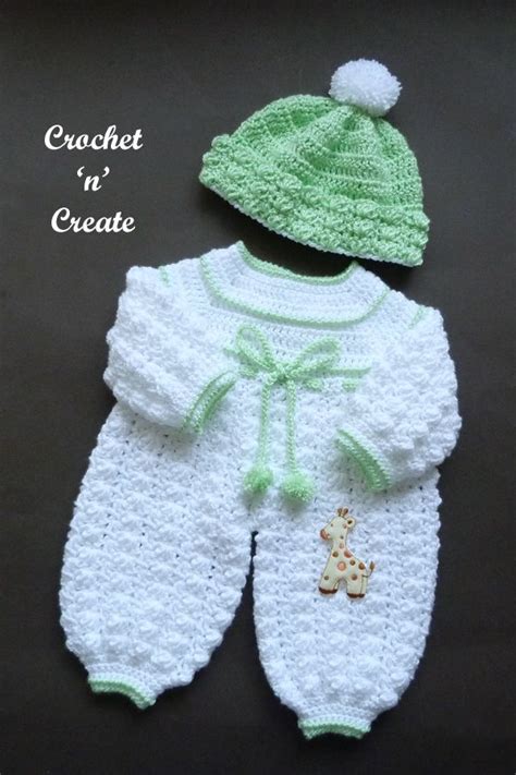 Free Crochet Rompers Bobble Hat Pattern Crochet Patterns Baby Boy