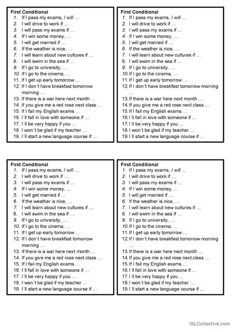 First Conditional Speaking Cards Dis English Esl Worksheets Pdf And Doc