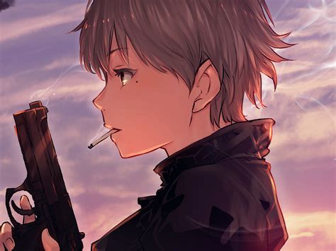 Download Cool Anime Boys With Guns Background