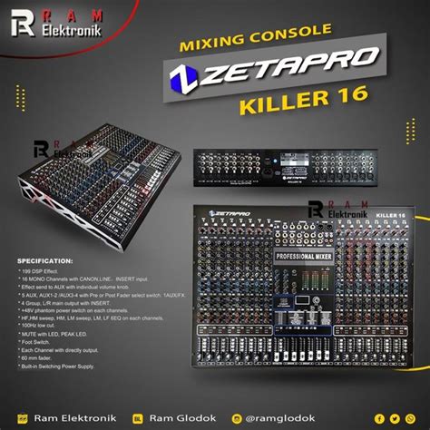 Jual Mixer Zetapro Killer 16 Original 16 Channel 199 Dsp Effect Di