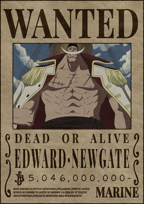 Edward Newgate Whitebeard One Piece Bounty Wanted Digital Art By
