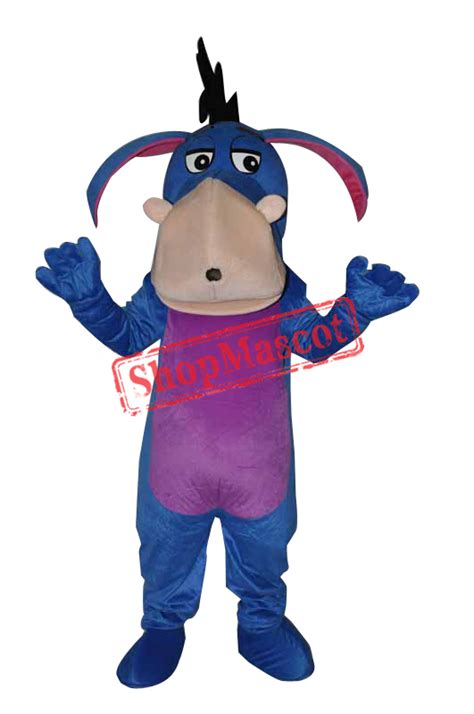 Blue Eeyore Adult Mascot Costume Free Shipping