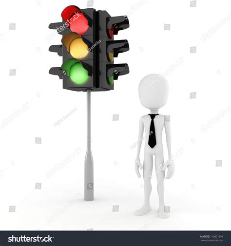 3d Man And Traffic Light Stock Photo 110601299 Shutterstock