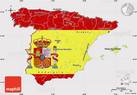 Flag Map Of Spain