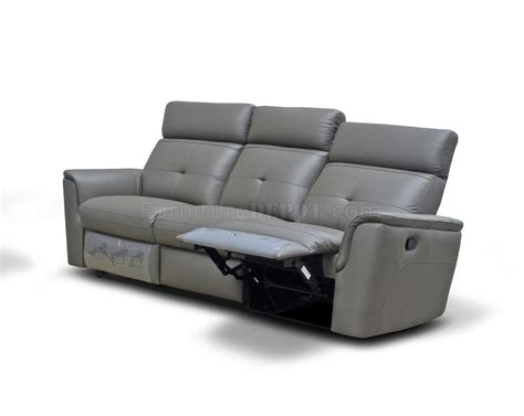 8501 Reclining Sofa In Dark Gray Half Leather By Esf Woptions