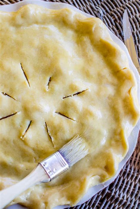 A pot pie is a type of meat pie with a top pie crust consisting of flaky pastry. Classic Double Crust Chicken Pot Pie - The Food Charlatan
