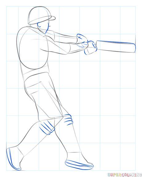 How To Draw A Cricket Player Step By Step Drawing Tutorials Drawing
