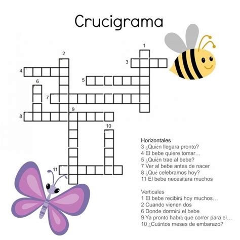 Juegos Para Baby Shower Crucigrama Con Respuestas 17 Juegos Para Baby