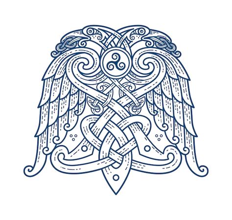 Scandinavian Tattoo Of The Symbol Of God Odin Premium Vector