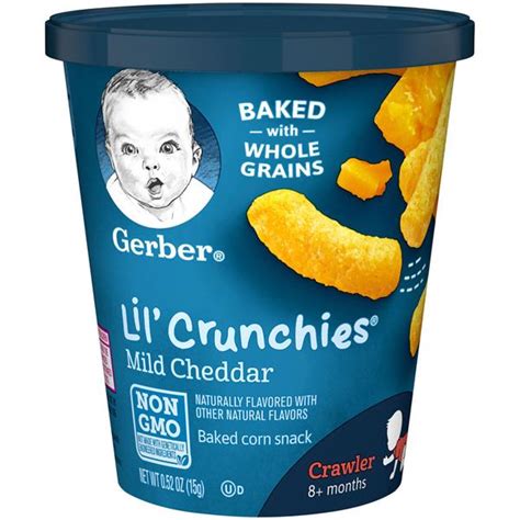 Gerber Lil Crunchies Baked Corn Snack Mild Cheddar Hy Vee Aisles