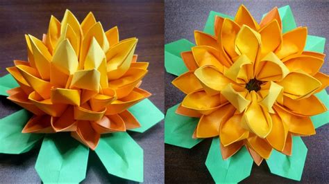 ORIGAMI LOTUS FLOWER MAKING EASY CRAFTS STEP BY STEP ...