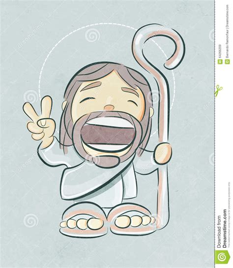 smiling jesus christ open hands isolated cartoon vector 335
