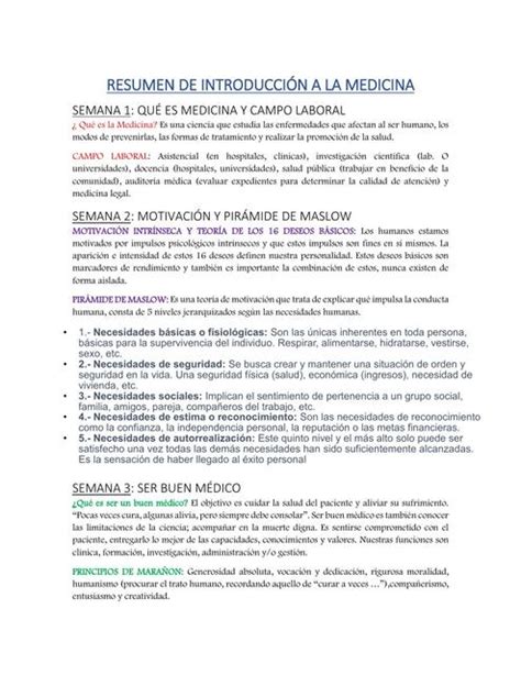 Resumen De IntroducciÓn A La Medicina Neil Gonzales Udocz