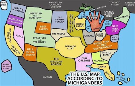 Parody Map Pokes Fun At Michiganders View Of The Us