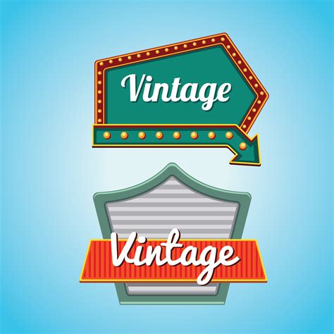 Vintage Signs Template Set With American Design Style 224349 Vector Art