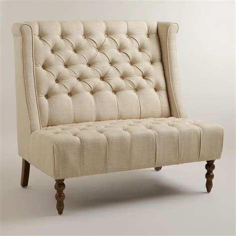 Linen High Back Settee Settees Linens And Room