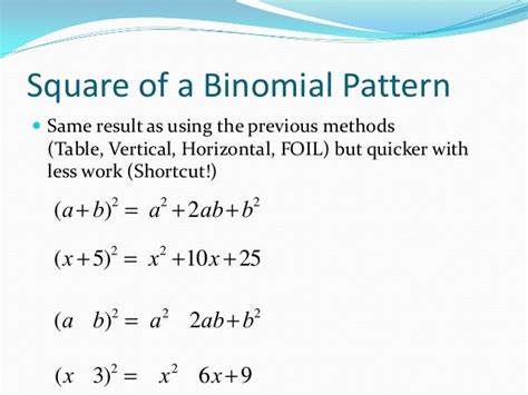 Square Of A Binomial Example Slidesharedocs