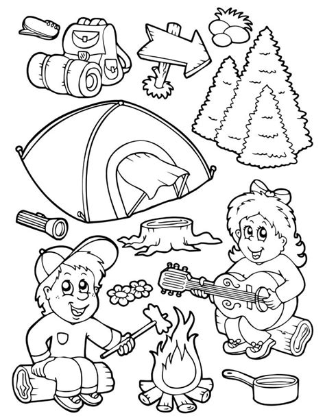 Easy Camping Coloring Pages Coloring Pages